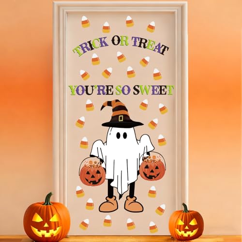 Tableau d'affichage d'Halloween en papier avec fantôme et citrouille décorative murale