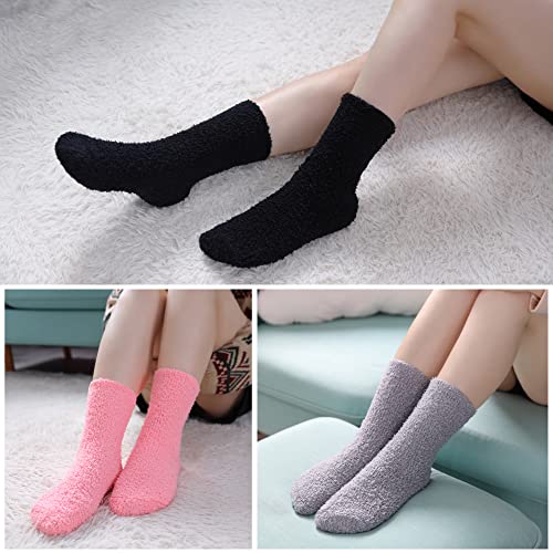 Image of MQELONG Womens Super Soft Fuzzy Cozy Home Sleeping Socks Microfiber Winter Warm Slipper Socks