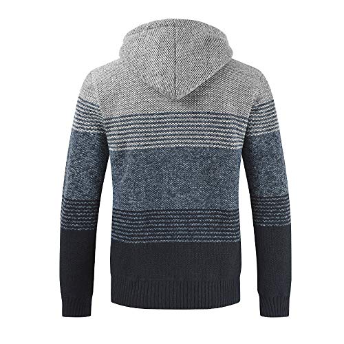 Mens Trendy Hoodie Winter Cardigan Striped Zipper Hoodie Outwear Tops Sweater Blouse Coats Hoodie3