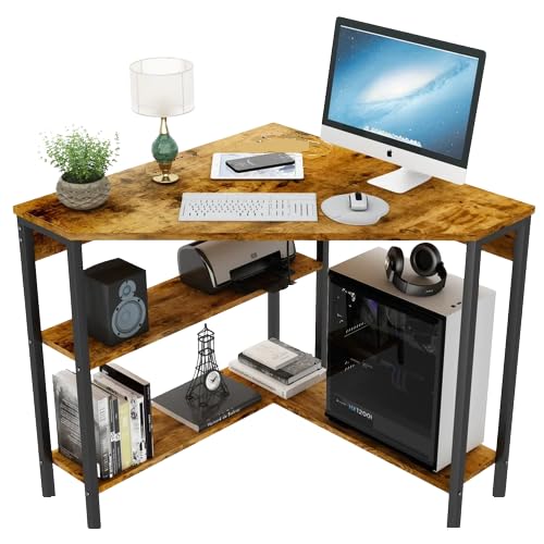 TEKAVO 90Degree Triangle Corner Desk Triangle Desk SpaceSaving