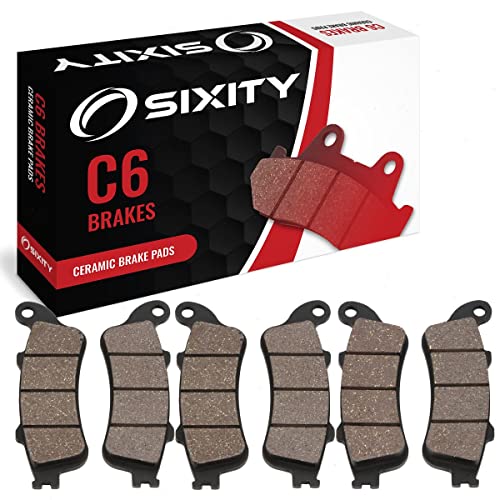 Sixity Front Rear Ceramic Brake Pads 2007-2010 For Honda Gl1800 Gold Wing Set Full Kit Complete #TOP26