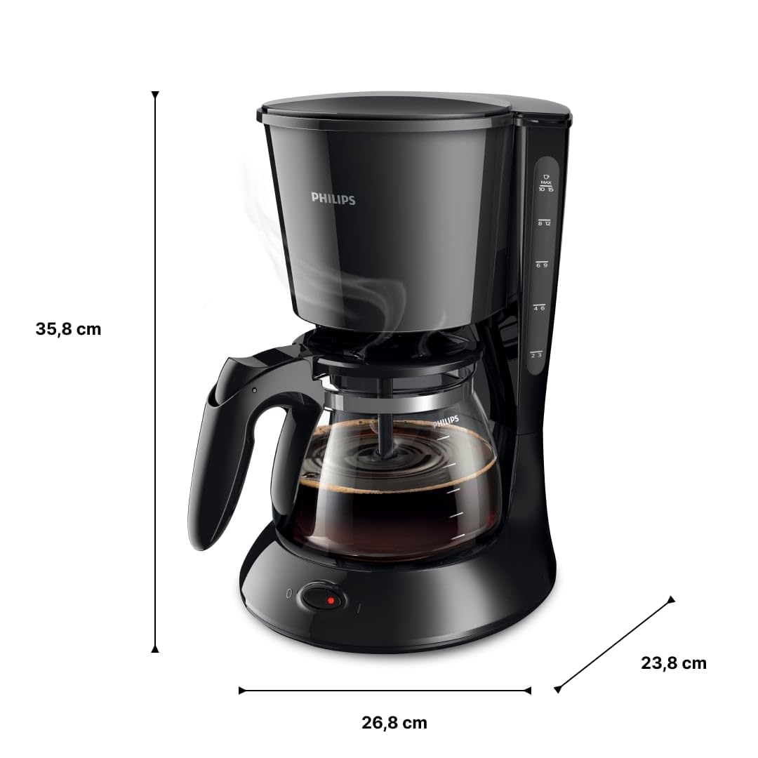 Philips Daily Collection Kaffeemaschine – Aroma-Twister für optimalen Geschmack, 1,2L Fassungsvermögen, Tropf-Stopp, automatische Abschaltung, spülmaschinenfeste Teile (HD7461/20)