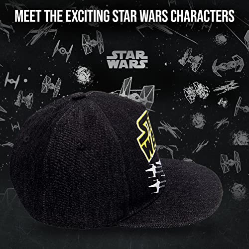 Star Wars Classic Embroidered Logo Flatbrim Baseball Cap Hat, Boys Youth4