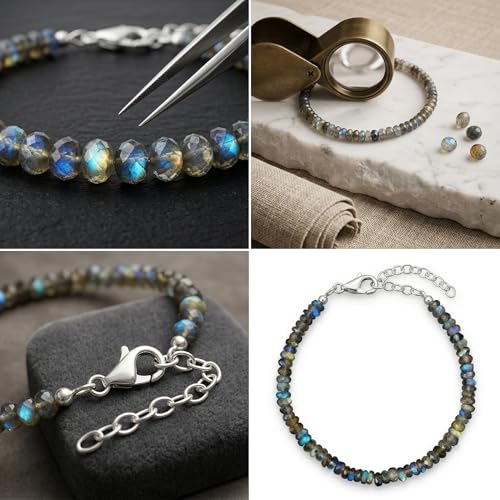 Image of Natural Gemstone Bead Bracelet for Women - Healing Crystal Reiki Bracelet, Handmade Spiritual Protection Jewelry, Energy Stone Stretch Bracelet Gift for Women & Girls