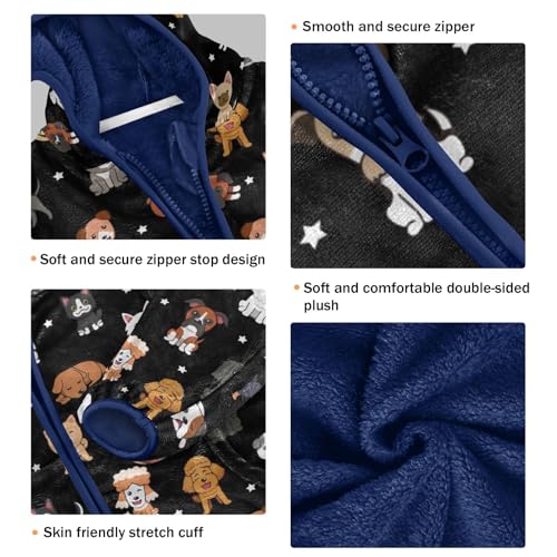 Image of Boys Fleece Jacket Hooded Autumn Winter Long Sleeve Thick Warm Outerwear;3-10 Years Kids Cute Fuzzy Jacket