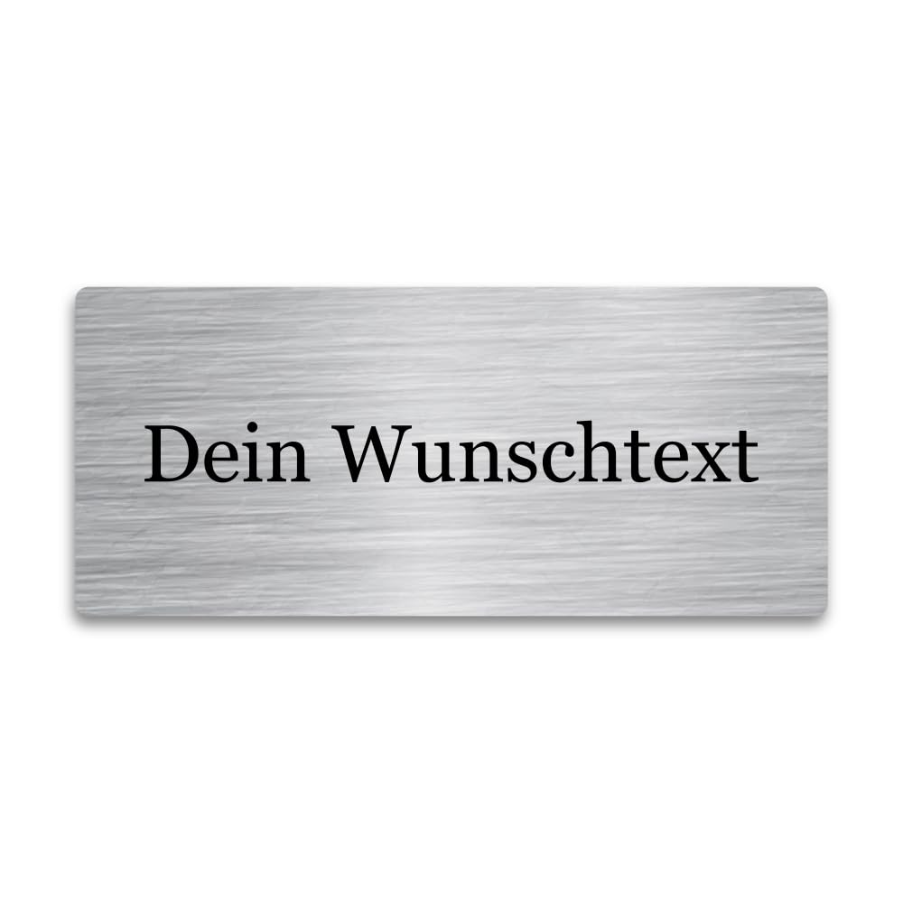 Briefkastenschild Personalisiert Edelstahl mit Gravur | Namensschild Metalschild - Gartenschild für Briefkasten Haustür | Büroschild - Bankschild - Türschild | (80x35x2 mm)