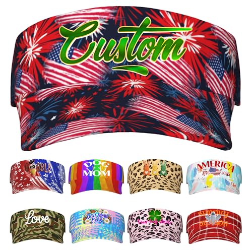 Image of Custom Visor Hat for Men Women Personalized Design Your Own Text Logo Adjustable Sport Baseball Cap