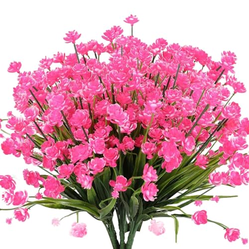 Outdoor Artificial Flowers | UV Resistant Artificial Flowers | Artificial Flowers Outdoor Pots, Maintenance-Free Realistic Artificial Home Decor For Spring Planter Pots Best Gifts