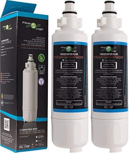 2x FilterLogic FFL-170P Filtro de agua para frigorífico - compatible para Panasonic CNRAH-257760 y CNRBH-125950