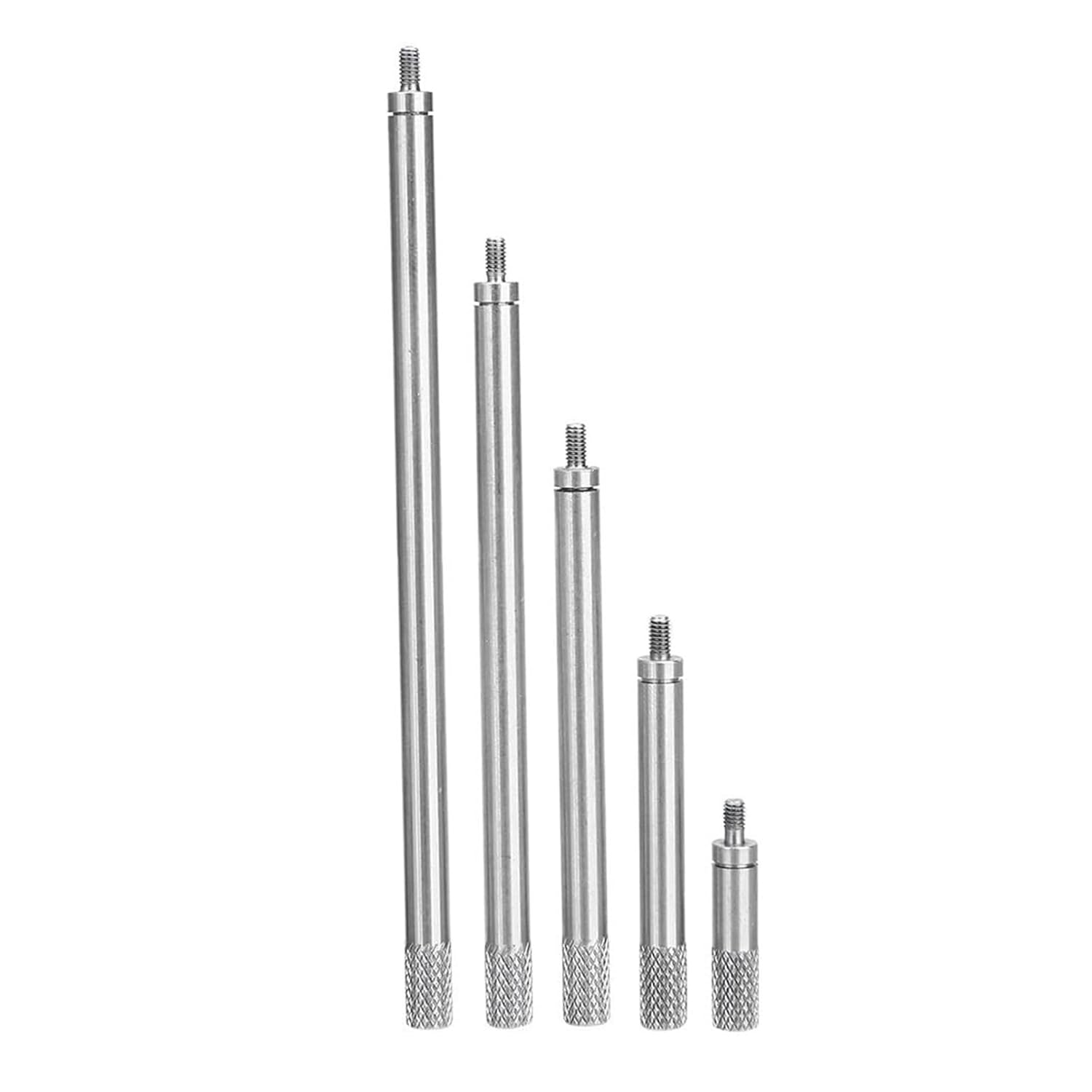 5Pcs HSS Dial Indicator Extension Set - M2.5 Thread Lengths 20mm, 40mm, 60mm, 80mm, 100mm for Precision Height Gauge and Depth Measurement