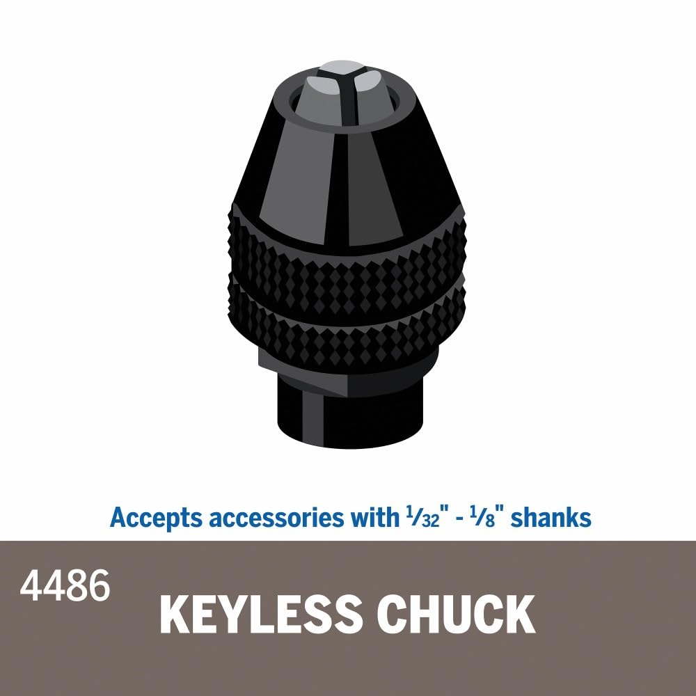 Dremel 4486 Keyless Chuck - Ideal for 1/32” (0.8mm) to 1/8” (3.2mm) Shank Rotary Tool Accessories