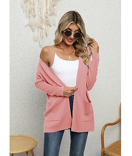 Yommay Cardigan for Women Loose Casual Lightweight Ladies Long Sleeve V-Neck Knitted Sweaters with Pockets - Image 4