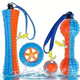 EXPAWLORER Floating Dog Water Pool Toys - 4 Pack Interactive Water Retrieving Fetch Speaky Chew Toy for Small Medium Large Dogs, Durable Dog Chew Toys for Summer Essentials Outdoor Beach Yard