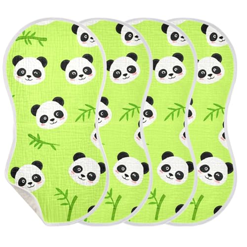 2 Pack Baby Burp Cloths, Soft Absorbent Burping Cloths for Babies, Cotton Milk Spit Up Rags, Large Size for Newborns, Baby Boys and Girls (Cute Panda Pattern)3