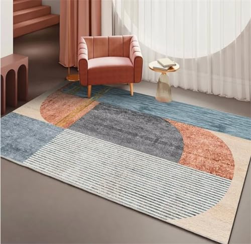 Tapis pour salon moderne multicolore avec motif géométrique lavable en machine
