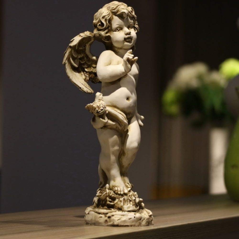 Figure d'ange en résine rétro de 29 cm pour décoration de mariage