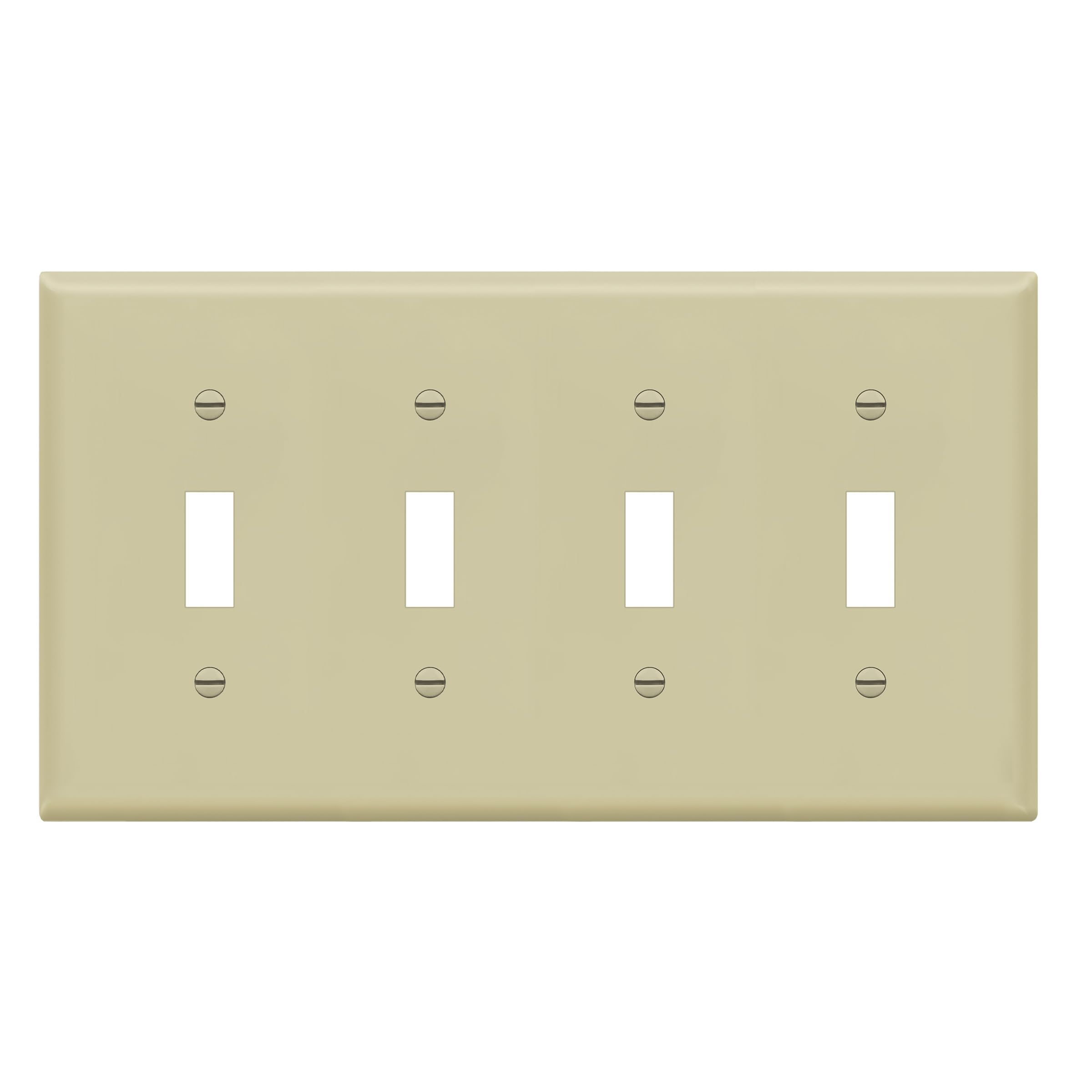 ENERLITES Toggle Light Switch Wall Plate, Gloss Finish, Size 4-Gang 4.50" x 8.19", Unbreakable Polycarbonate Thermoplastic, 8814-I, Ivory
