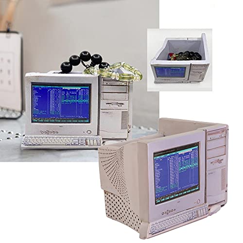 Image of Funny live 4.7 Inches Retro Desk-top Shape Desktop Decoration Resin Crafts Ornaments Home Office Personality Multi-purpose Succulent Plant Pot | Pen Holder (Computer Blue Screen)