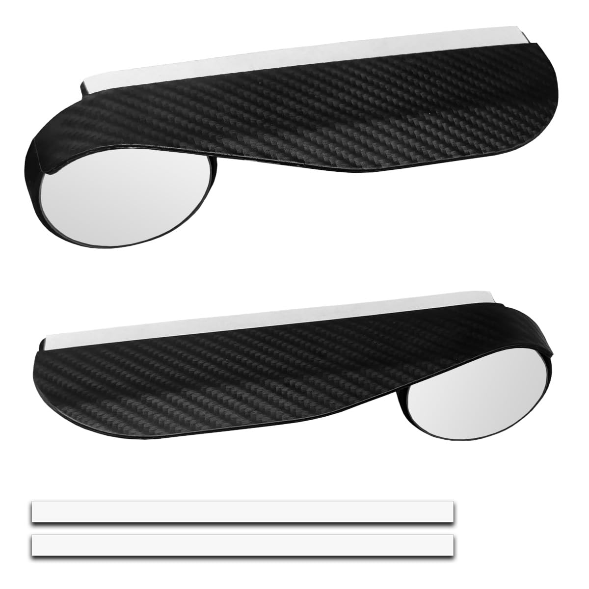 YoRise 2PCS 2-in-1 Car Blind Spot Mirrors with Rain Guard, 360° Adjustable Carbon Fiber Automotive Side Rear View Mirror, Universal Exterior Reversing Accessories for SUV Truck (Black)