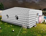 Albott 33x20x13 FT Large Inflatable Night Club Tent for Adults, Space Capsule Inflatable Nightclub with 6 Windows & Movie Screen Hooks, Event Tent for Backyard Party, Silver
