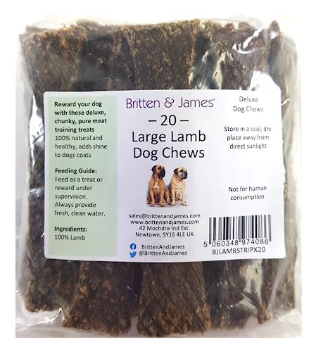20 Lamb Deluxe Dog Chews. A Healthy and Nutritious Training Treat for your Dog or Puppy, 100% Natural and Grain Free
