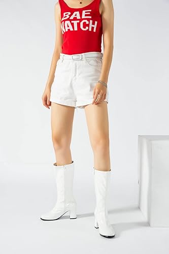 Miniatura 3 de Botas Go-Go para mujer, a media pantorrilla, de piel sintética, zapatos de baile con cremallera, botas de disfraz