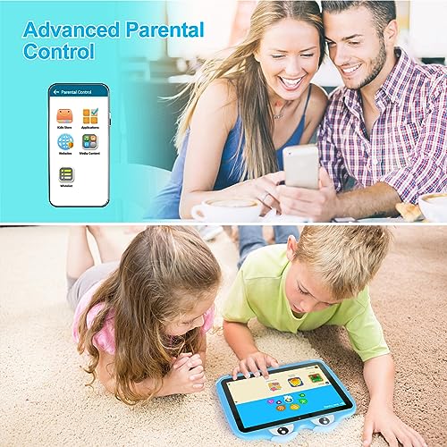 Image of Kids Tablet 10.1 Inches Tablet for Kids, Android 11 64GB Tablets for Kids with Case, Google Play, YouTube, Dual Camera, WiFi, Bluetooth, Apps Pre-Installed, Education, Parent Control (Blue)