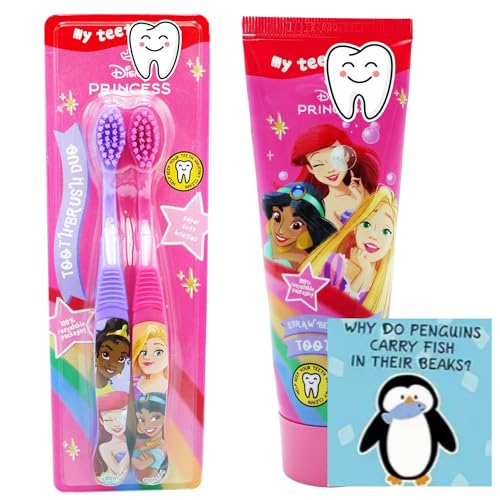 Princess Zahnpflege-Set mit Zahnpasta und Duo-Zahnbürste, 2 Stück