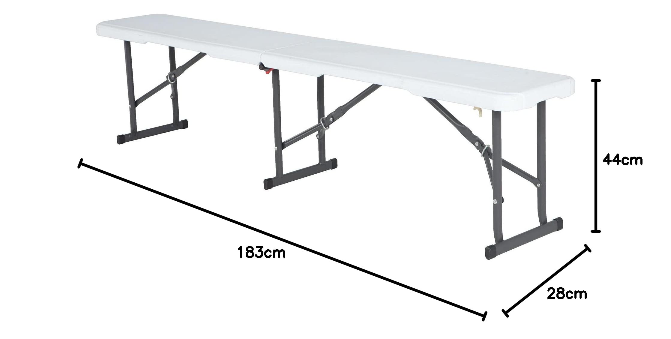 GRD Bricoutlet Panca Birreria, Pieghevole in Acciaio e Plastica, 183x28x44 cm