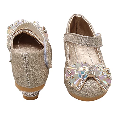 Image of Hopscotch Girls PU Applique Butterfly Mary Jane in Gold Color