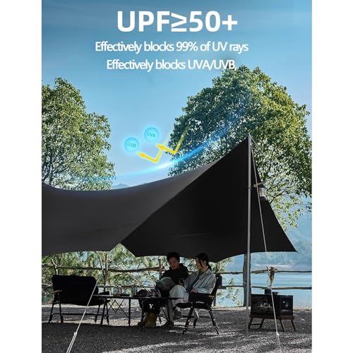 Toldo para camping impermeable y protector solar 173.2 x 173.2 in miniatura 2