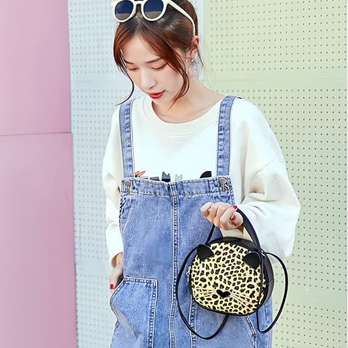 Small Crossbody Purses for Teen Girls,Cute Cat Purse with PU Leather Shoulder Bags(Black) 5