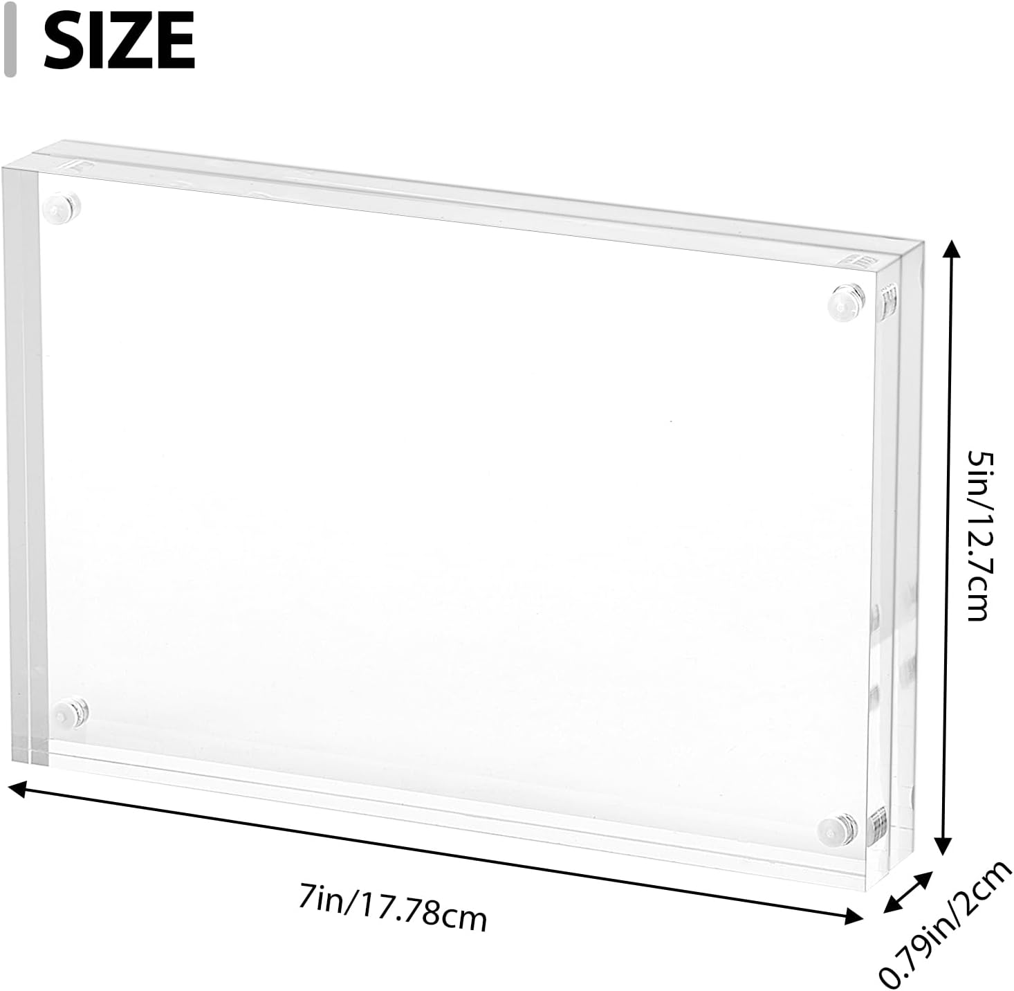Fixwal 5x7 Picture Frame, 6 Pack Acrylic Frames, Clear Double Sided Photo Frame with Magnetic Desktop - Image 3