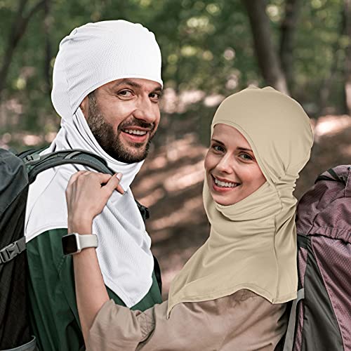 6 Pieces Balaclava Face Mask Cover Breathable Long Neck Covers For Men Women Outdoor Sports Uv Sun Protection (White, Beige, Khaki, Army Green, Dark Green, Green) #TOP6