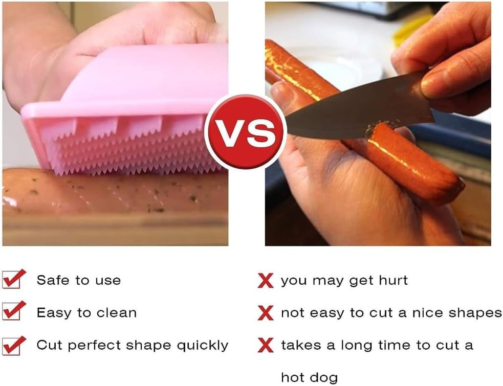 Plastic Hot Dog Slicing Tools Hot Dog Cutter Plastic Material Sausage Slicers for Baebecue Outdoor Camping Grilling