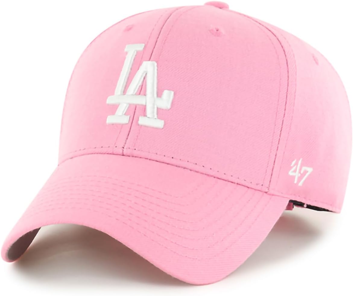 47 Brand MLB Rose Pink Primary Logo MVP Adjustable Structure Baseball Cap Hat, Adult One Size Fits All