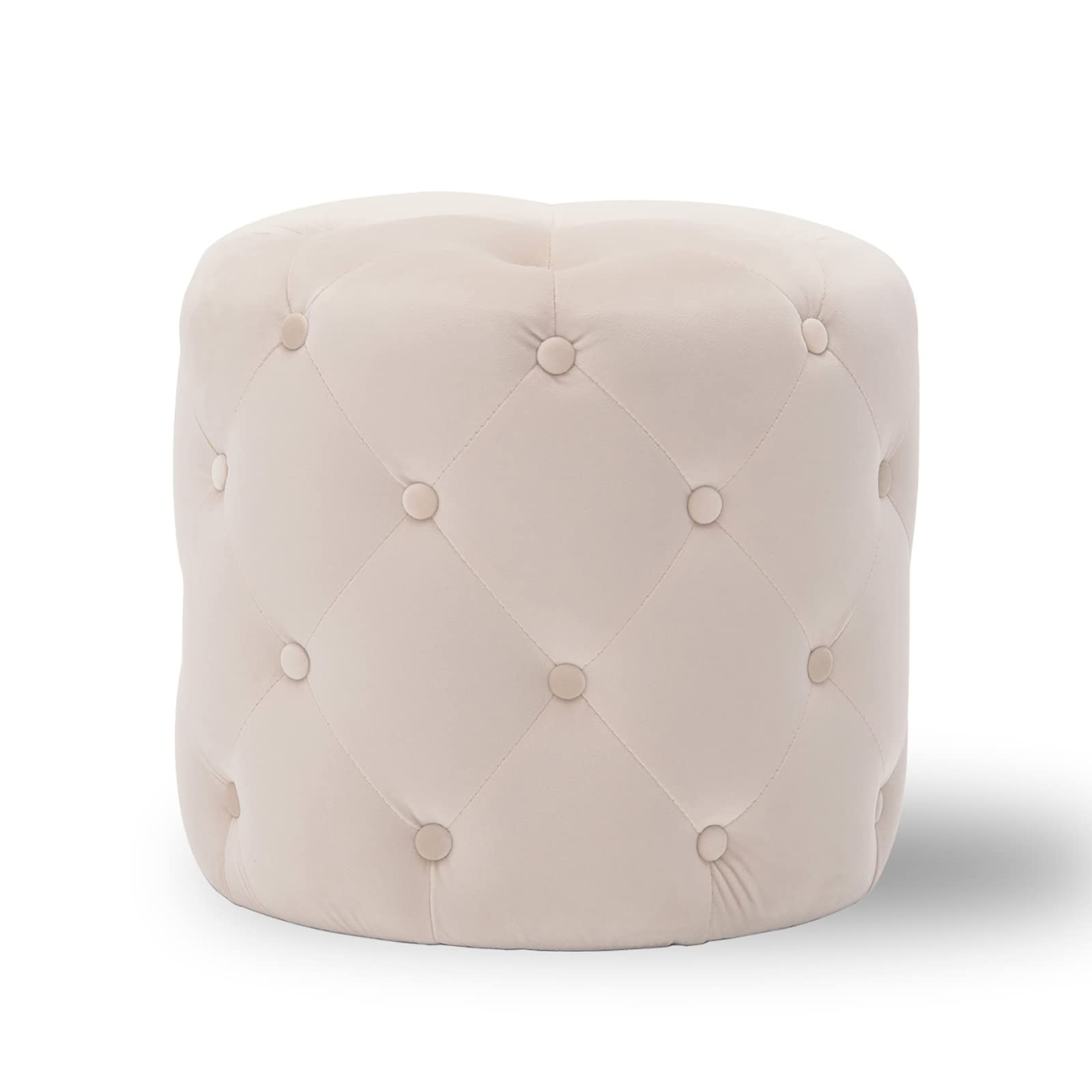 Repose-pieds rond capitonné blanc de 45 cm pour coiffeuse