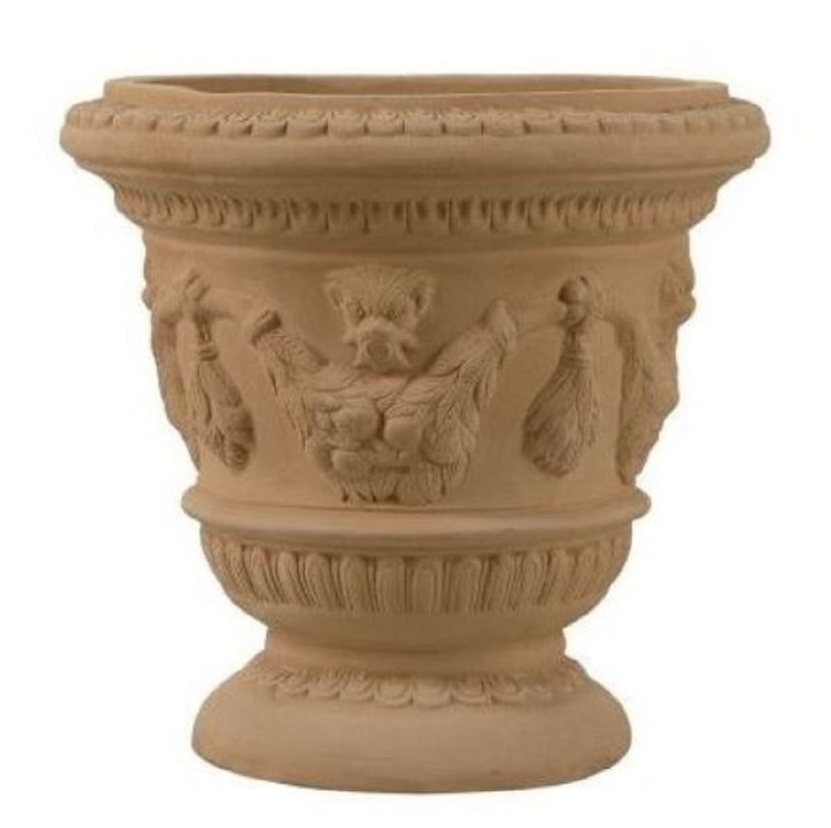 Casa Padrino Barock Blumentopf Terracotta Ø 42 x H. 41 cm - Handgefertigte Keramik Pflanzentopf - Balkon Terrassen Garten Deko im Barockstil