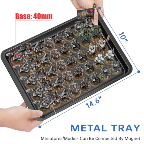Image of WELIDAY Miniatures Storage Case Miniatures Transport Case Aluminum Alloy Frame with Lock (X-Large Size)