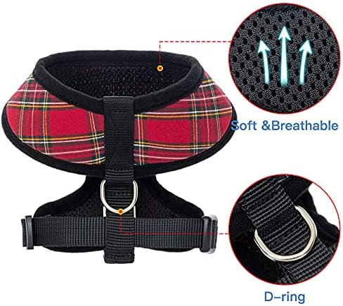 MeiAOBest Dog Harnesses,Soft Cotton Plaid Small Dog Harness Pet Vest Harnesses for Cats Puppy Samll Dogs Medium Dogs (Blue, M) - Image 5