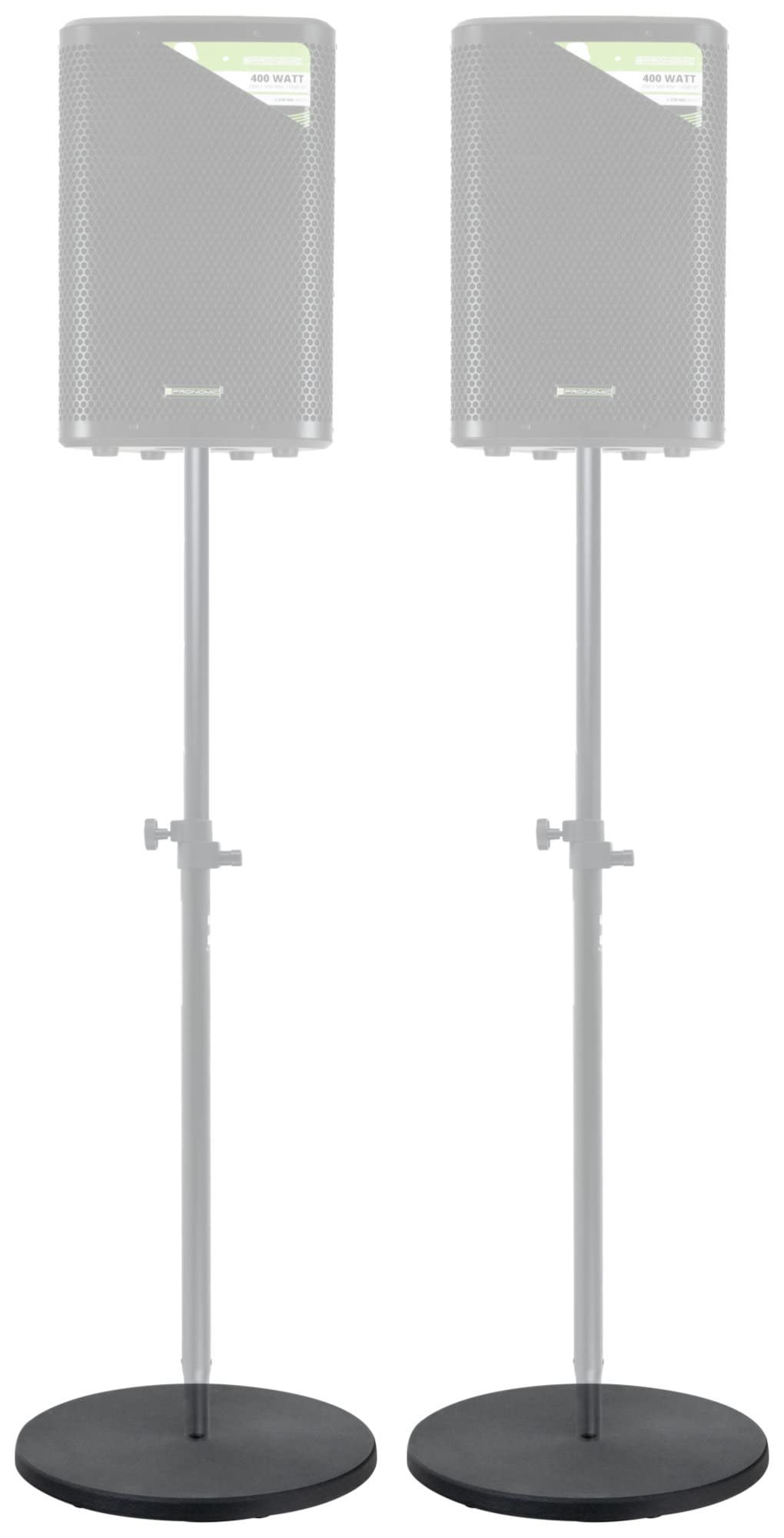 Pronomic SLS-4420 BK Plato para Barra de Separación 2x Set, Con rosca M20 | Bases redondas pesadas para tubos de separación de altavoces, De hierro fundido, Diámetro: 44 cm, Peso: 9, Color: Negro