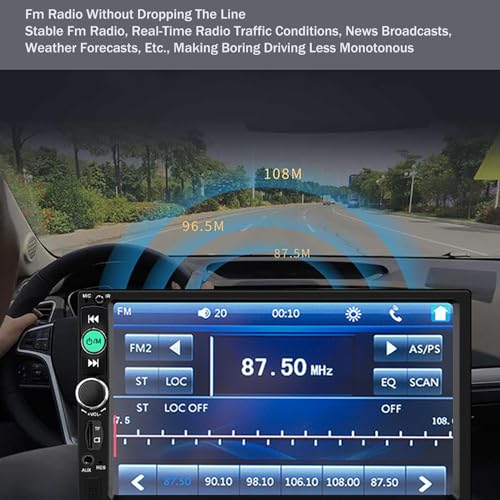 Pantalla de 7" para coche con Carplay, Android Auto, enlace de espejo y cámara HD 4