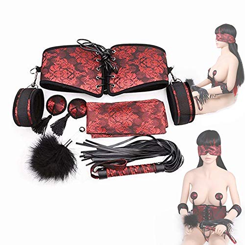 Erlove Collar Ajustable Pulsera Tobillera Correa de Seda B`D`S`M Juguete para Fiesta