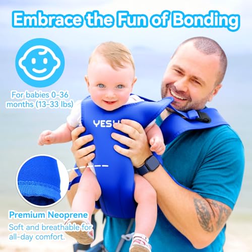 Image of Baby Carrier, Dual-Use Adjustable Baby Sling Support Infant Chest Holder with Drawstring Backpack for Newborn to Toddler 13-33 lbs Swimming Pool Beach Land (Dark Blue)