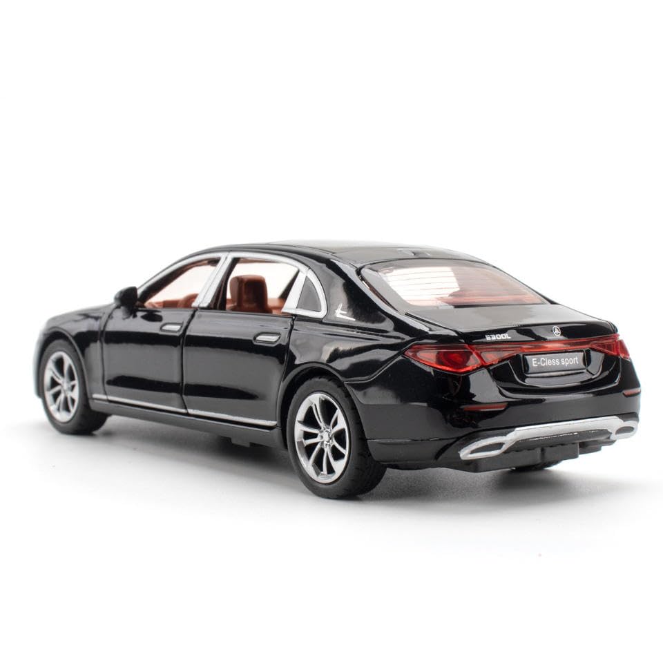 Image of Metal Pull Back Diecast Car 1:32 Mercedes E Class E300L Pull Back Car Model With Sound Light Boys Gifts Toys For Kids?Pack Of 1?, Multicolor