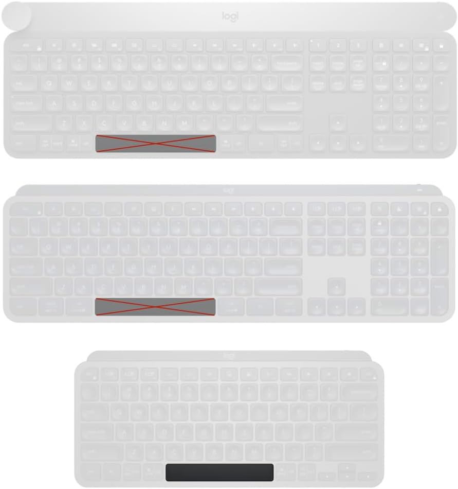 Single Keycap for Logitech Keyboard Craft/MX Keys S/MX Keys Mini/MX Keys S for MAC/MX Keys Mini for MAC (Black/Graphite, Space Key for MX Keys Mini)