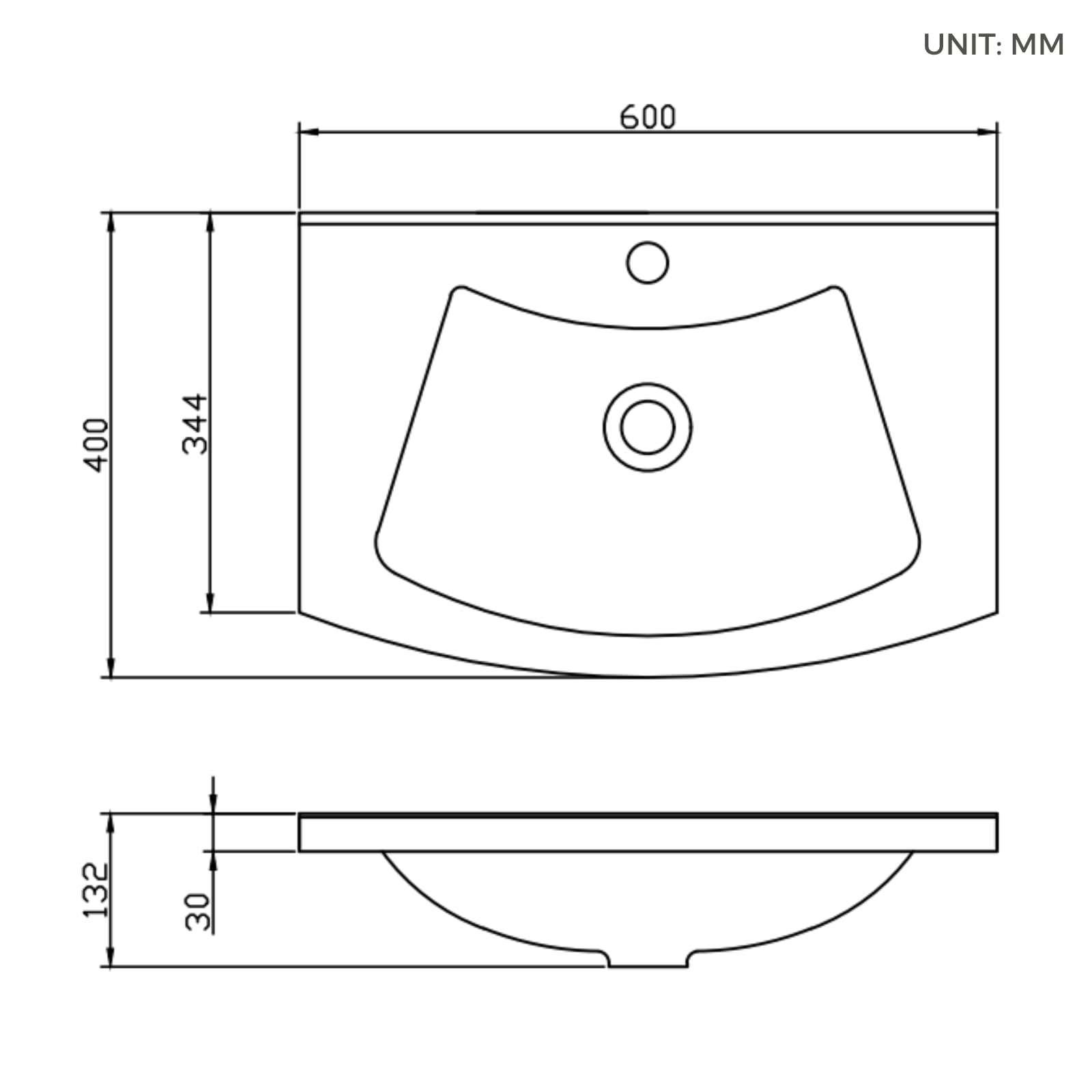 Meuble De Salle De Bain 60 cm avec Vasque en Fonte Minérale – 2 Tiroirs À Fermeture Amortie, Gain De Place, Idéal pour WC Invités, Golden Sand