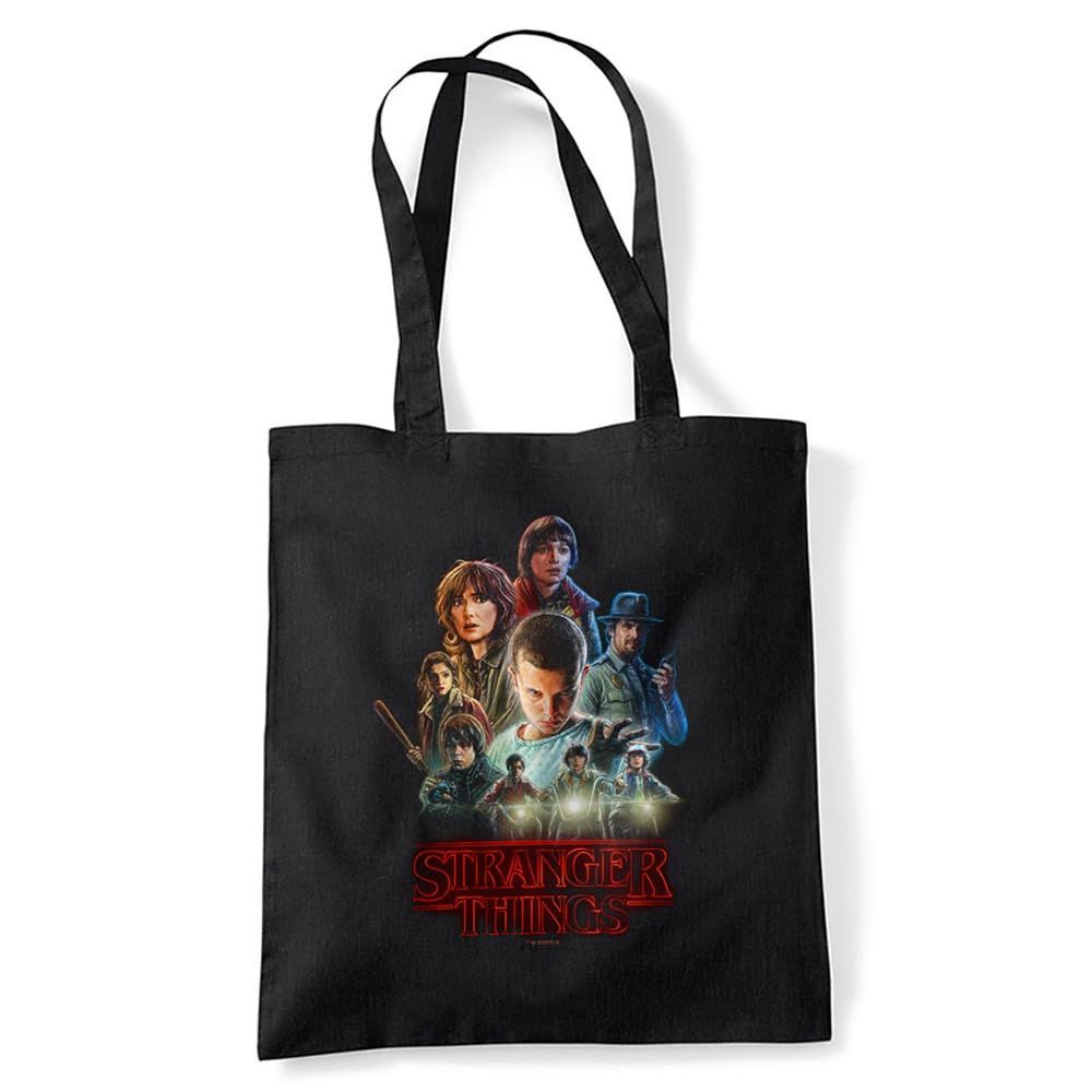 Stranger Things Season One Poster Grocery Travel Reusable Tote Bag, Black