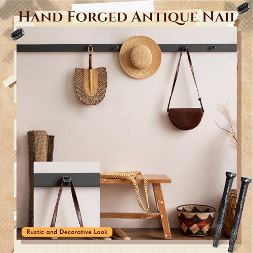 Image of Yaocom 25 Pcs Horseshoe Nails 2.5 inch Wrought Head Nail Decorative Antique Rose Crucifixion Iron Nail Picture Hanging Decorative Nails for Hanging