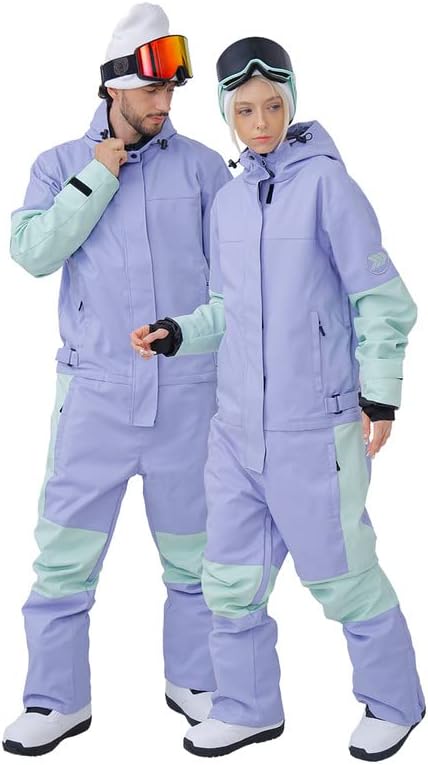 Miniatura 7 de Snowverb - Traje de nieve de una pieza para hombre y mujer, para snowboard, impermeable, para esquí, invierno, al aire libre, unisex, trajes de nieve